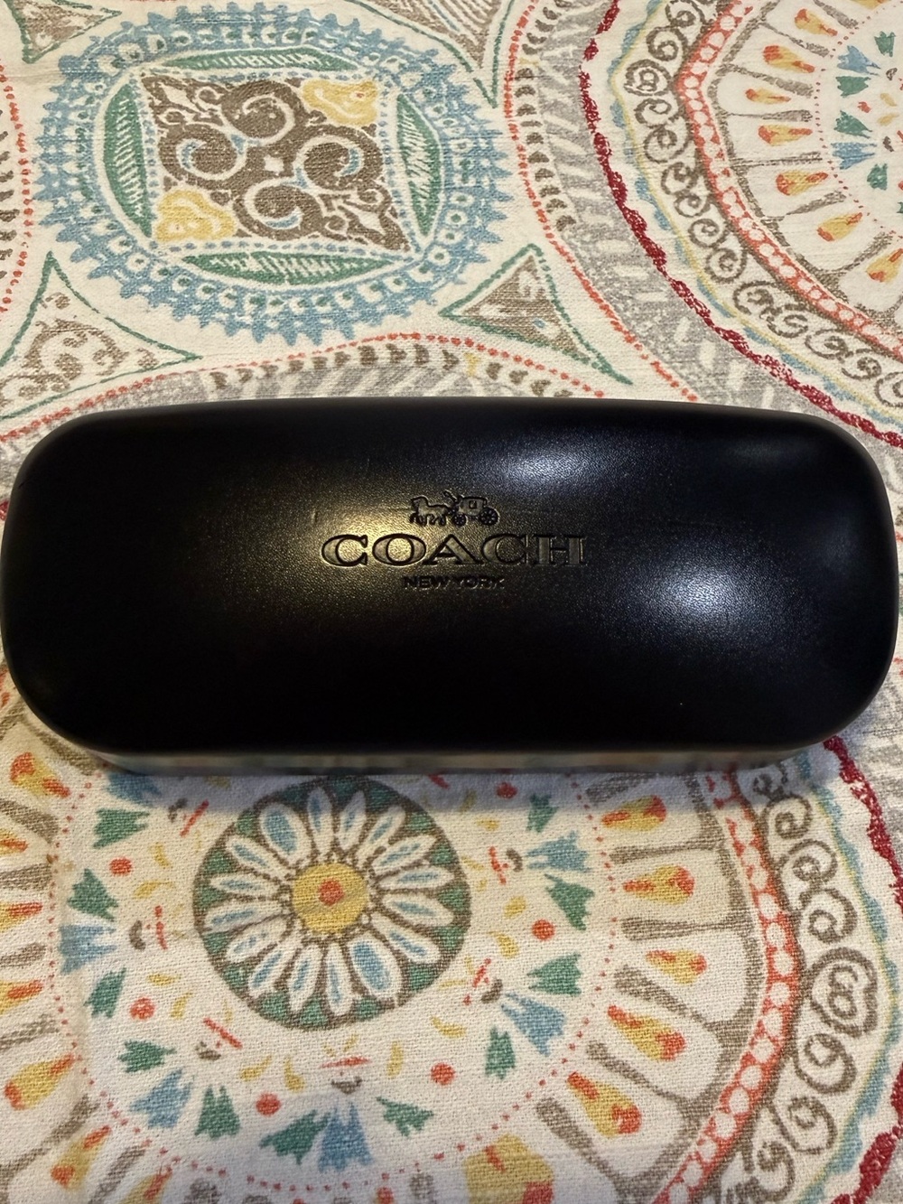 Coach Black Sunglasses Case | Leather Embossed Logo Case 🖤